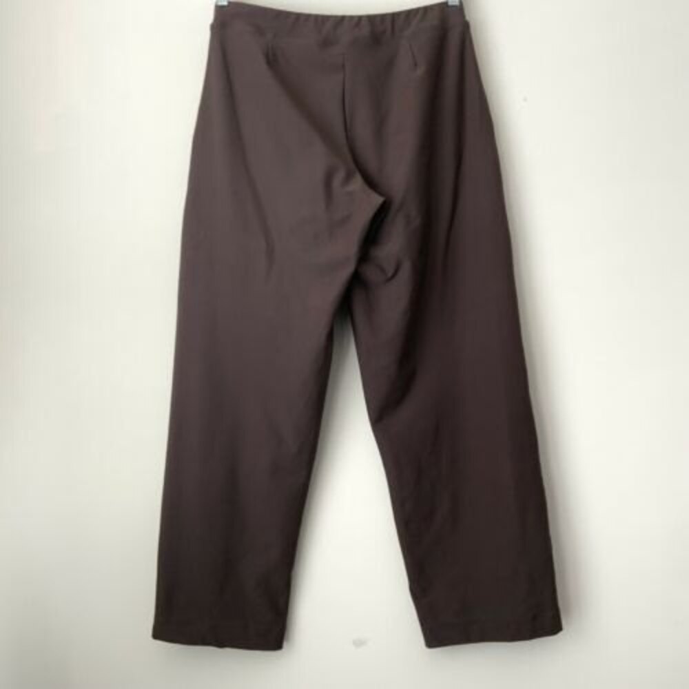 Lucy Pull-on Wide Leg Elastic Waist Leggings Brown M Short - Picture 3 of 10